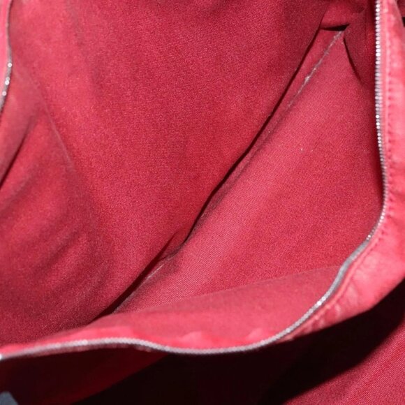 HERMES Fourre Tout MM Hand Bag Canvas Red Silver Auth - Picture 13 of 16